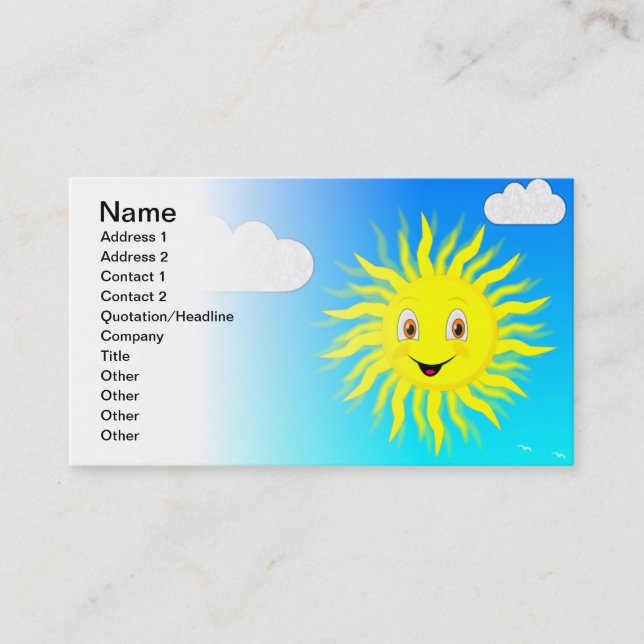 Carte De Visite Sunshine Custom (Devant)