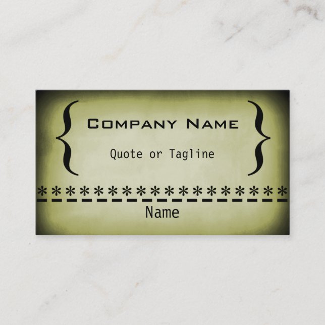 Carte de visite Super Grunge, Vert olive (Devant)