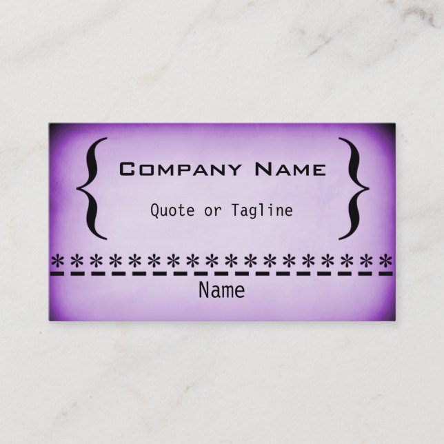 Carte de visite Super Grunge, violet (Devant)