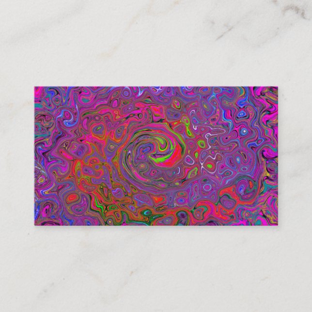 Carte De Visite Super psychédélique Magenta Retro Liquide Swirl (Devant)