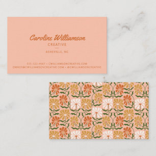 Carte De Visite Super Retro Boho Burnt Orange Botanical tendance