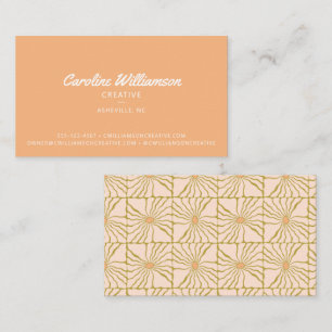 Carte De Visite Super Retro Peach Pastel Botanical tendance