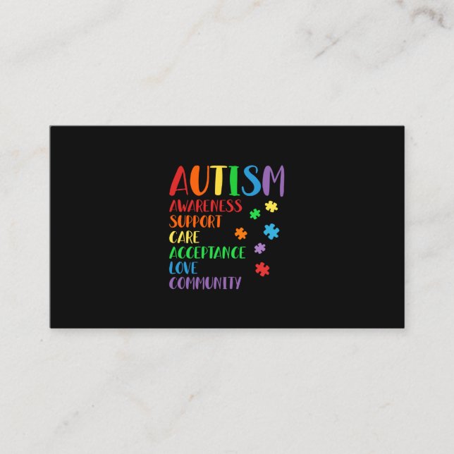 Carte De Visite Support Acceptance Ally Autism (Devant)