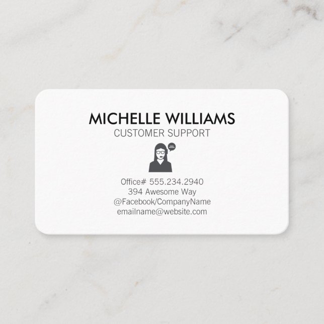 Carte De Visite Support client (Devant)