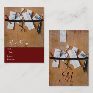 Carte De Visite SUPPORT de LETTRE DANS LE MONOGRAMME EN BOIS,