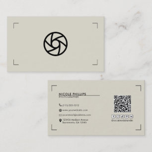 Carte De Visite Supports de photographie modernes avec logo person
