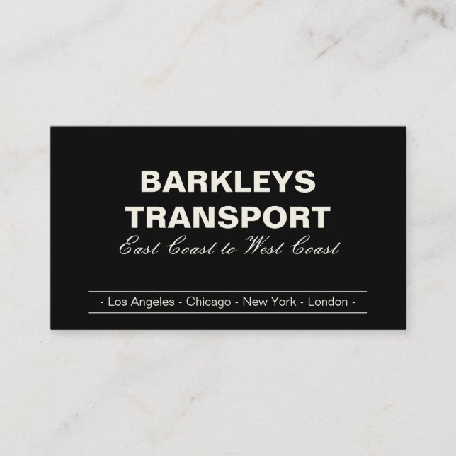 Carte De Visite Supports minimaux | Crème/Noir (Devant)