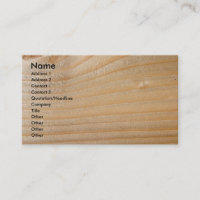 Carte de visite sur le bois non fini