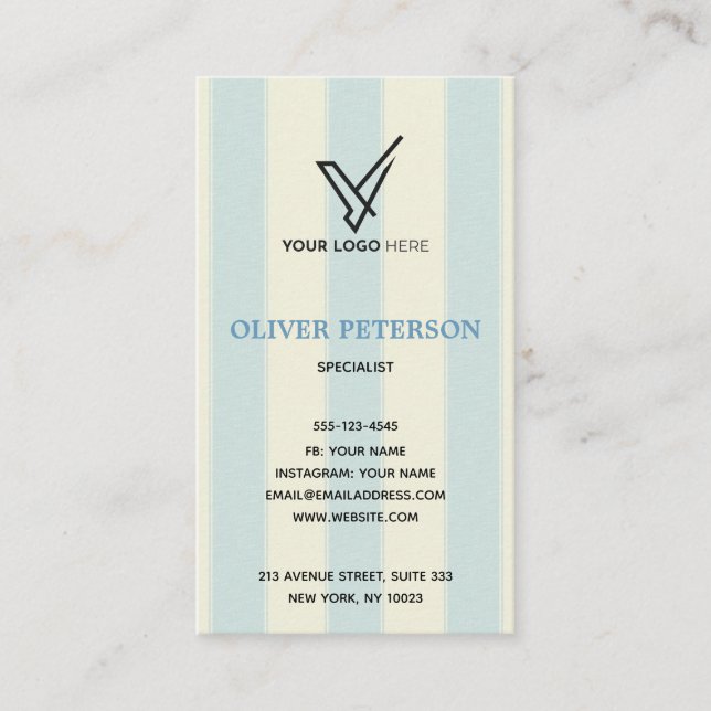 Carte de visite sur logo de fond vintage. (Devant)