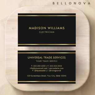 Carte De Visite Sur mesure Noir et Or Premium Professionnel