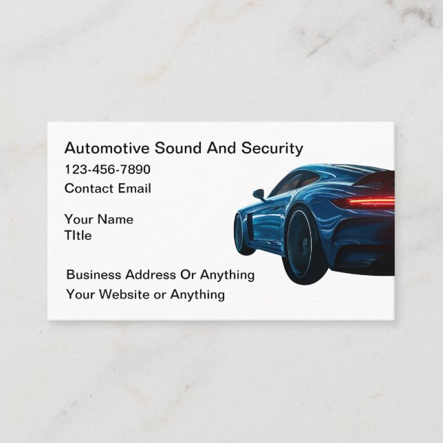 Carte De Visite Sûreté Audio pour Voiture de Luxe (Devant)