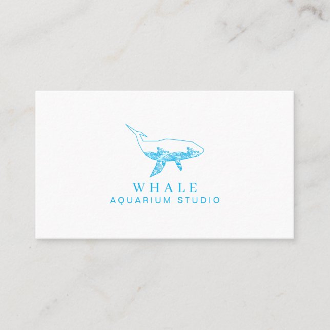 Carte De Visite Surf Blue Aquarium Whale (Devant)