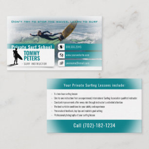 Carte De Visite Surf Instructeur   Surfboard Active Sports