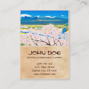 Carte De Visite Surface de rivière des fleurs de cerisier Yamagat