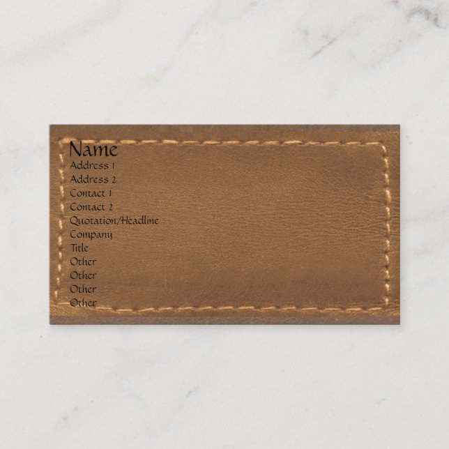 Carte De Visite Surface simili cuir Brown de concepteur (Devant)