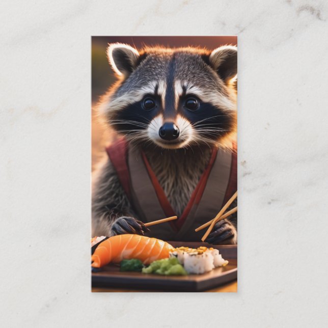 Carte De Visite sushi raccoon (Devant)