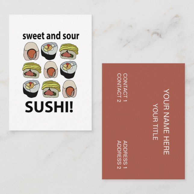Carte De Visite Sushi sucré et sushi aigre (Devant / Derrière)