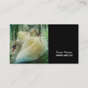 Carte De Visite Swan de printemps romantique Lac Cygne blanc
