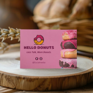 Carte De Visite Sweet Donuts Business   Code-barres rose
