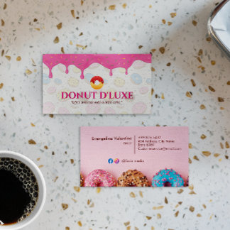 Carte De Visite Sweet Donuts Business | Crème rose mignonne