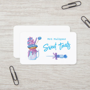 Carte De Visite Sweet Traitements bleu pourpre