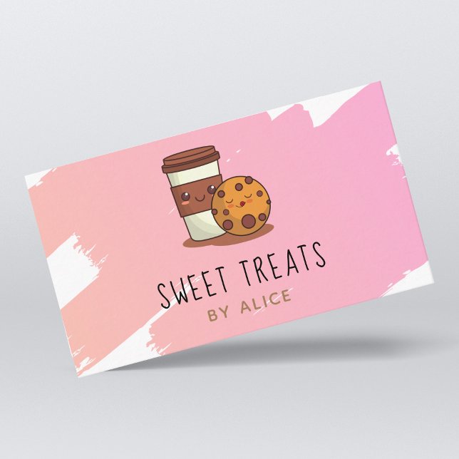 Carte De Visite Sweet Traitements Kawaii Café Boulangerie de biscu (Créateur téléchargé)