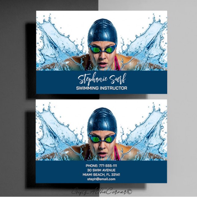 Carte De Visite Swimming Instructor (Créateur téléchargé)