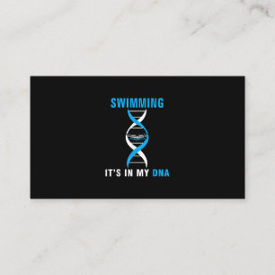 Carte De Visite Swimming Its In My DNA Funny Swimer Cool Love