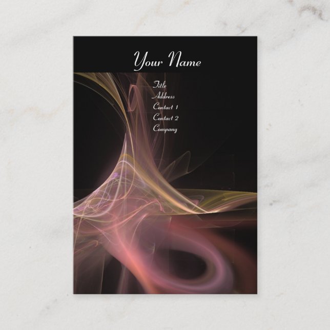 Carte De Visite SWIRL 2 MONOGRAM Vibrant noir rose rouge brun (Devant)