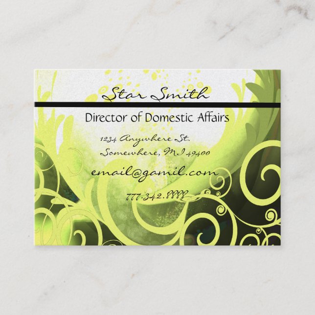 Carte de visite Swirly Cala Lilly (Devant)