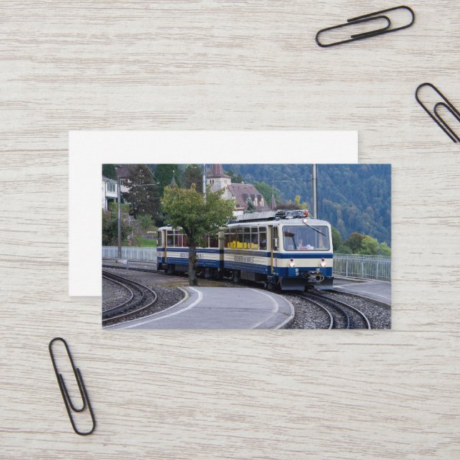 Carte De Visite Swiss Train Business Card (Devant/Arrière en situation)