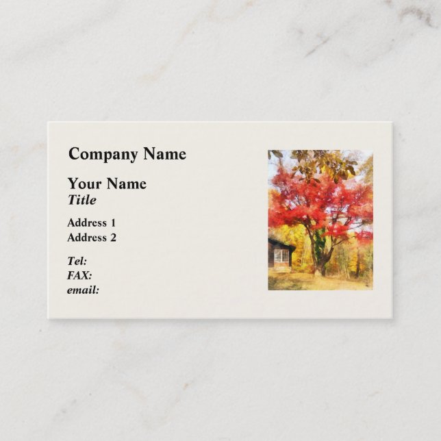 Carte De Visite Sycamore rouge automne (Devant)