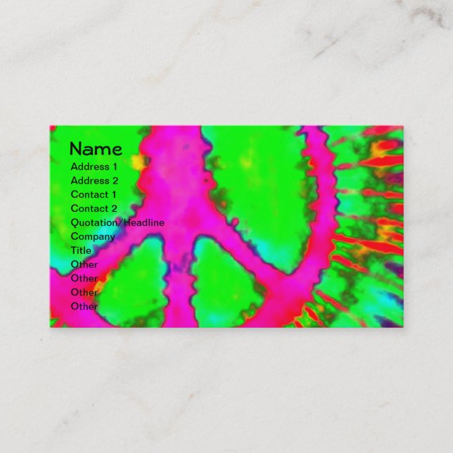 Carte De Visite SYMBOLE Abstrait Psychédélique Cravate fine - Dye  (Devant)