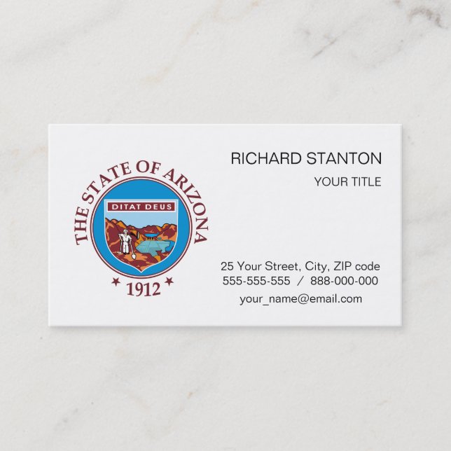 Carte De Visite Symbole Arizona (Devant)