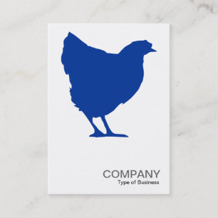 Carte De Visite Symbole bleu marine Hen 02 - Blanc