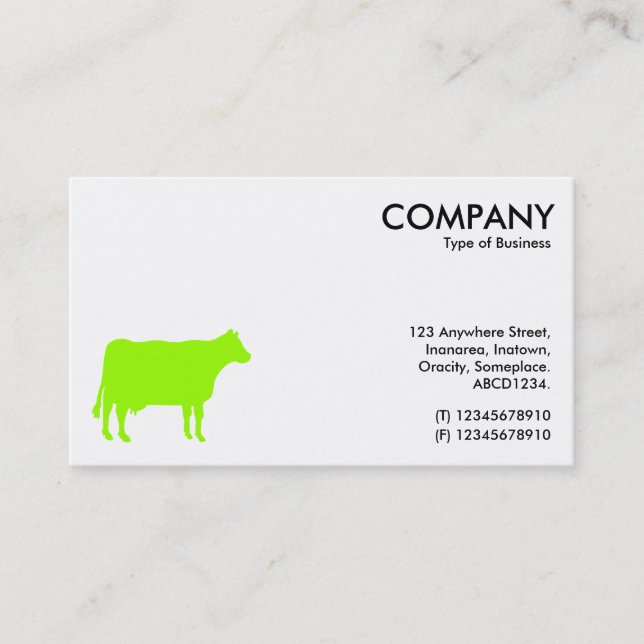 Carte De Visite Symbole Chartreuse Vache Verte - Blanc (Devant)