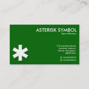 Carte De Visite Symbole d'Astérisque - Vert herbe (006600)