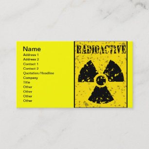 Carte De Visite SYMBOLE D'AVERTISSEMENT RADIOACTIF radioactif-4 GR