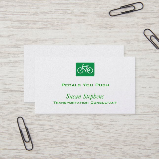 Carte De Visite Symbole de bicyclette (Devant/Arrière en situation)