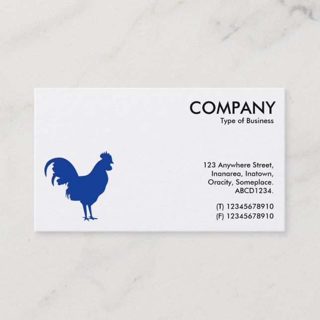 Carte De Visite Symbole de Cockerel bleu marine - blanc (Devant)