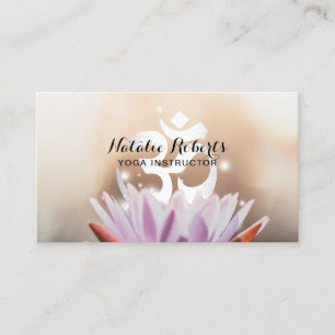 Carte De Visite Symbole de fleur et de l'OM de Lotus d'instructeur