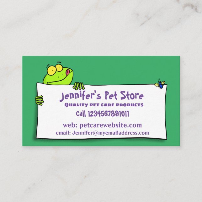 Carte De Visite Symbole de grenouille verte mignonne illustration  (Devant)