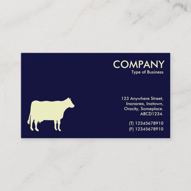 Carte De Visite Symbole de la vache crémeuse - Deep Navy 00033 (Devant)