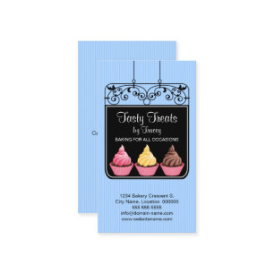 Carte De Visite Symbole de la vitrine de la boulangerie Cupcake