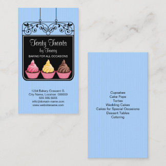 Carte De Visite Symbole de la vitrine de la boulangerie Cupcake