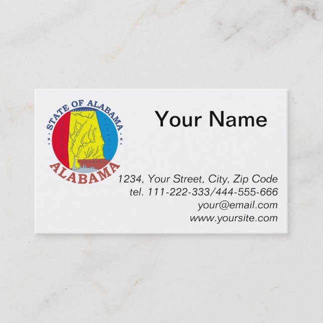 Carte De Visite Symbole de l'Alabama (Devant)