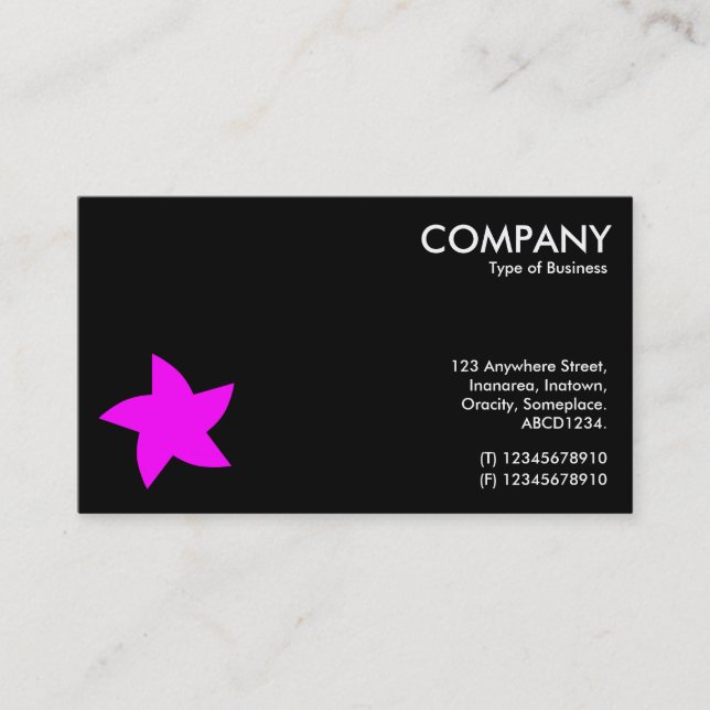 Carte De Visite Symbole de l'étoile de rotation magenta - Noir (Devant)