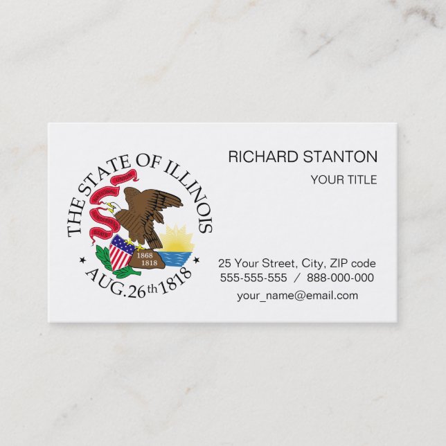 Carte De Visite Symbole de l'Illinois (Devant)