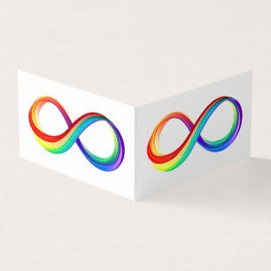 Carte De Visite Symbole de l'infini arc-en-ciel stratifié