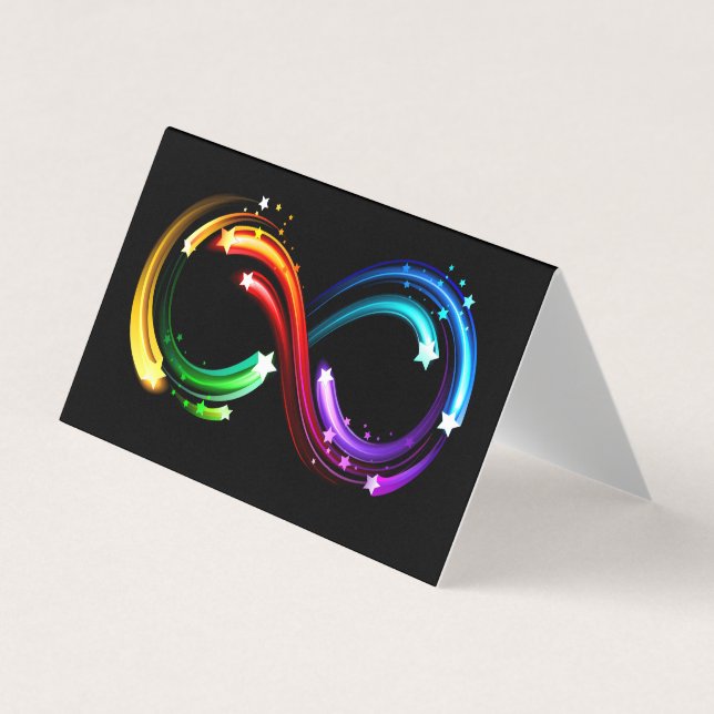 Carte De Visite Symbole de l'infini des comètes arc-en-ciel (Devant)